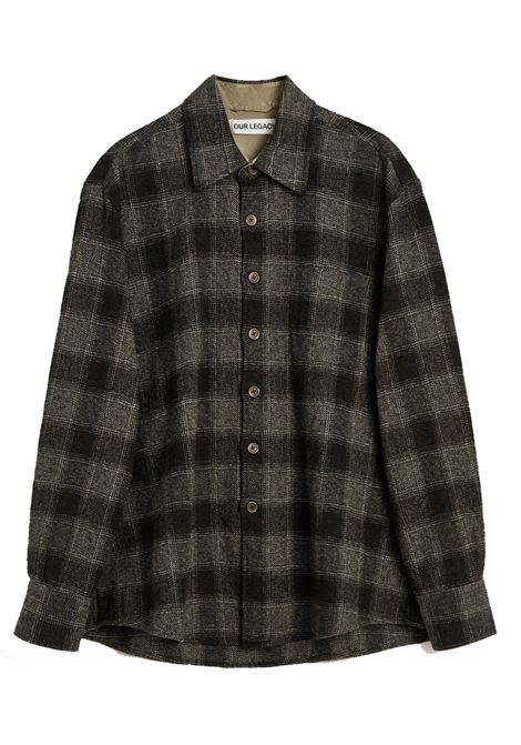 camicia above uomo grigia e nera OUR LEGACY | M4252AO